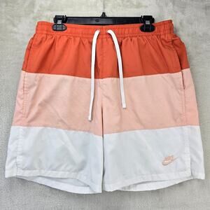 Nike City Edition Woven Shorts Mens Large White Orange CJ4486-800